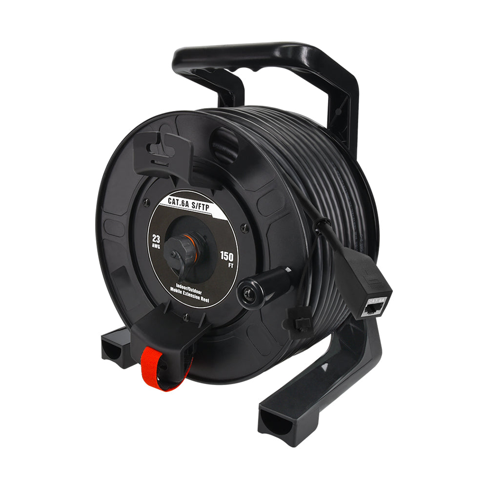 CAT6A S/FTP Indoor/Outdoor Retractable Ethernet Network Cable Mobile Extension Reel CAT6A S/FTP Indoor/Outdoor Retractable Ethernet Network Cable Mobile Extension Reel